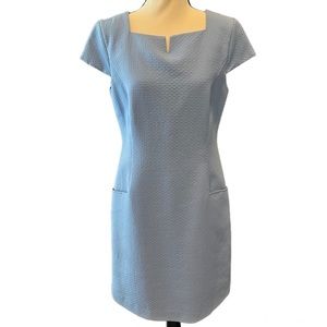 J. McLaughlin powder blue classic style textured dress, size 6